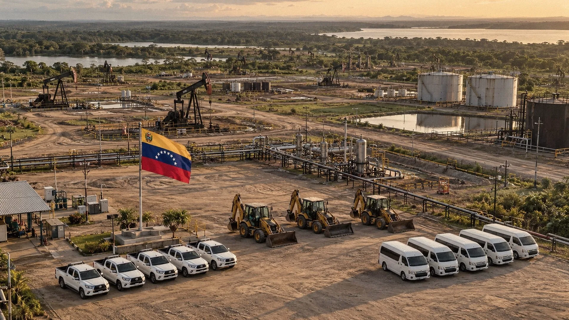 Flota de Prestige Empire en un campo petrolero